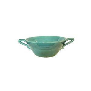 Rare Vintage Homer Laughlin Fiesta Harlequin Turquoise Blue Cream Soup Coupe EUC